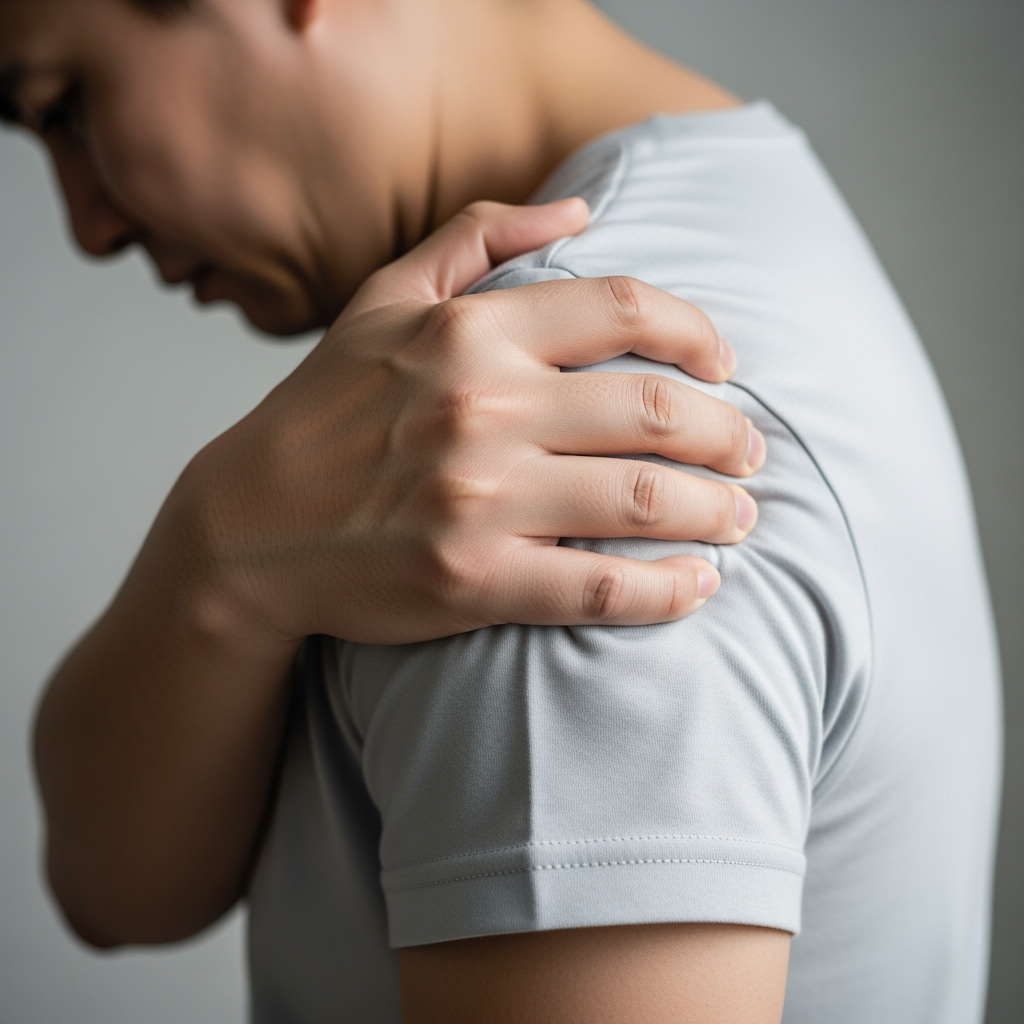 man with shoulder pain